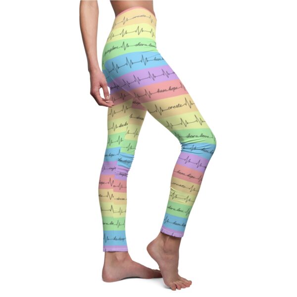 Life Advice Heartbeat Pastel Rainbow Women's Casual Leggings