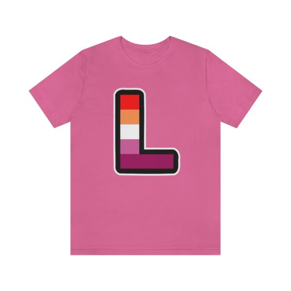 Big Lesbian L from LGBTQIA (Pride Flag Colors) Tshirt