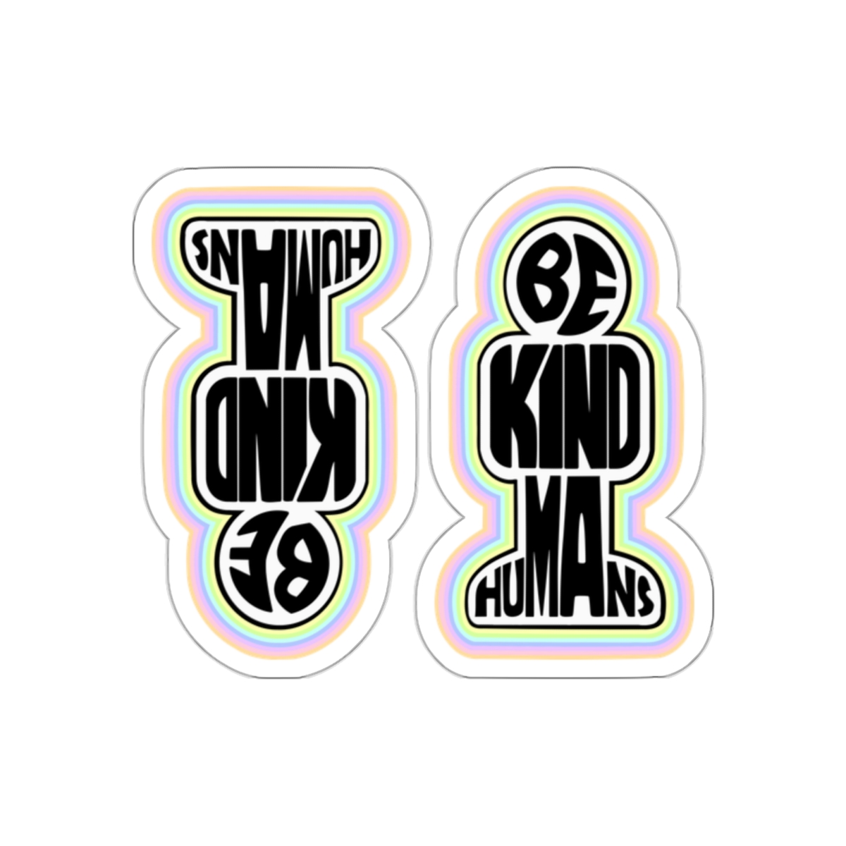 Be Kind Humans Pastel Sticker (Waterproof)