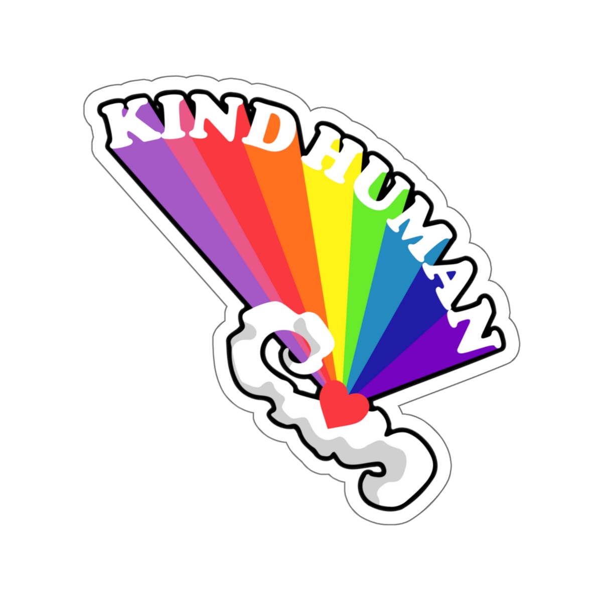 Kind Human Rainbow Sticker (Waterproof)