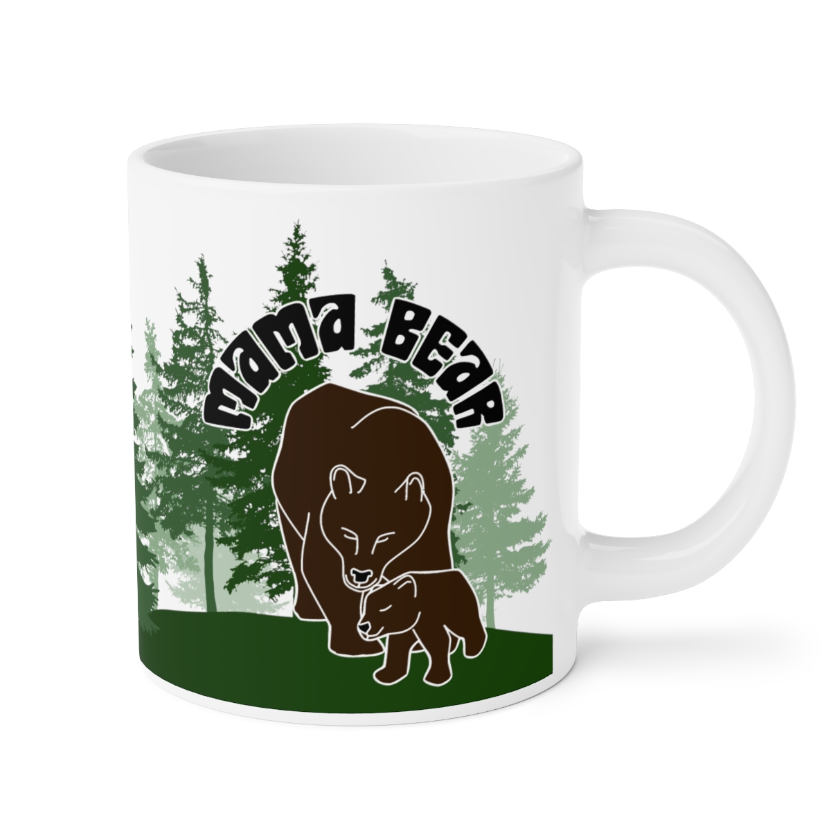 Mama Bear 1 Cub Ceramic Mugs (11oz, 15oz, 20oz) for Moms of one child