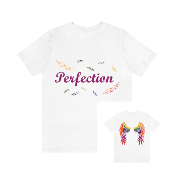 Perfection (Front) Rainbow Wings (Back) Tshirt