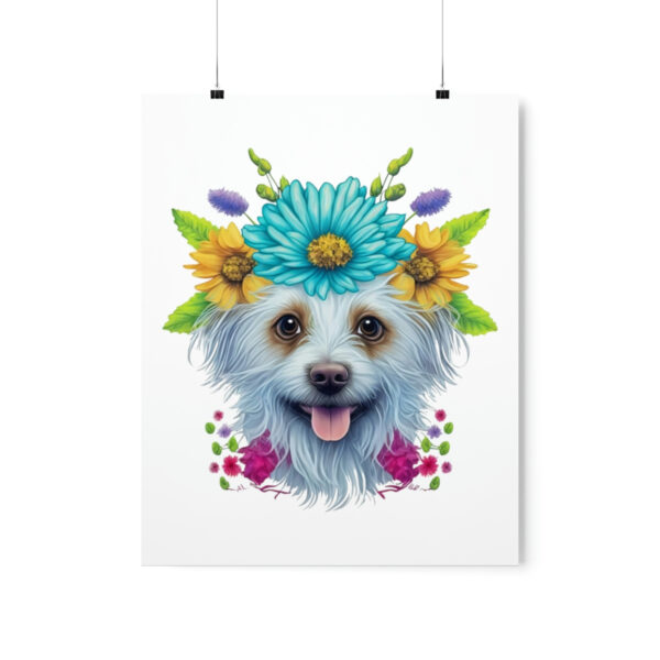 Pomeranian and Flowers * Premium Matte Poster