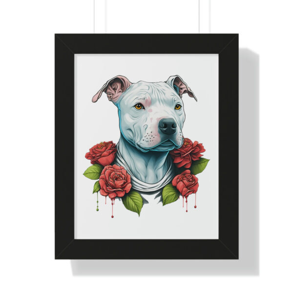 Pitbull and Flowers *  Framed Poster