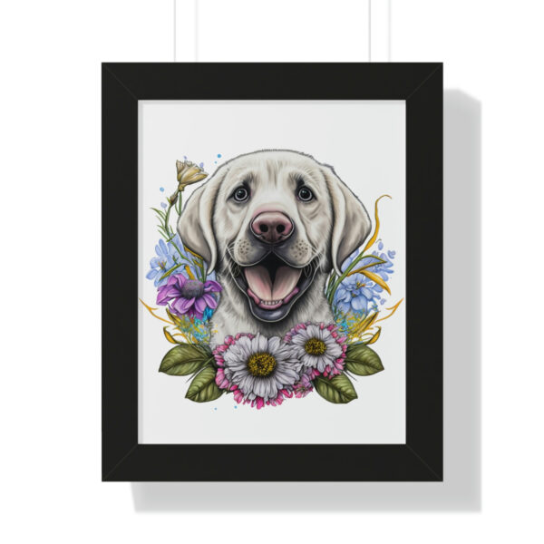 Labrador and Flowers *  Framed Poster