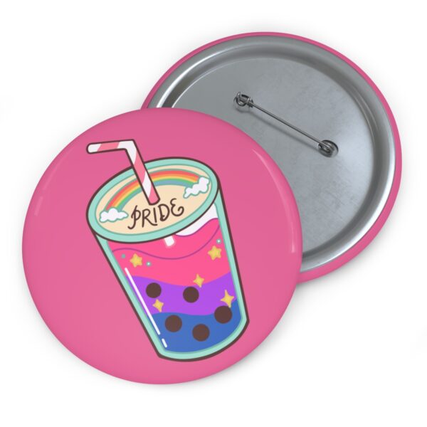 Bi Pride Boba Tea Pinback Button Badge