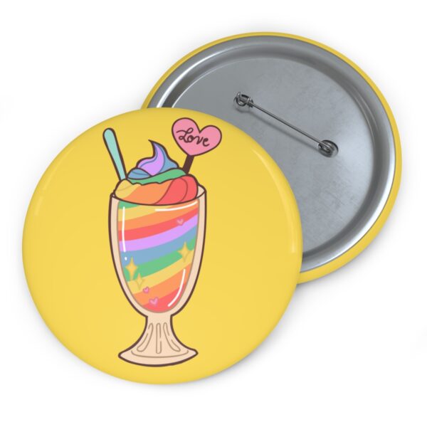 Rainbow Pride Love Milkshake Pinback Button Badge