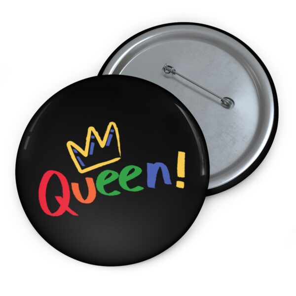 Queen Rainbow Chalkboard Pride Pinback Button Badge